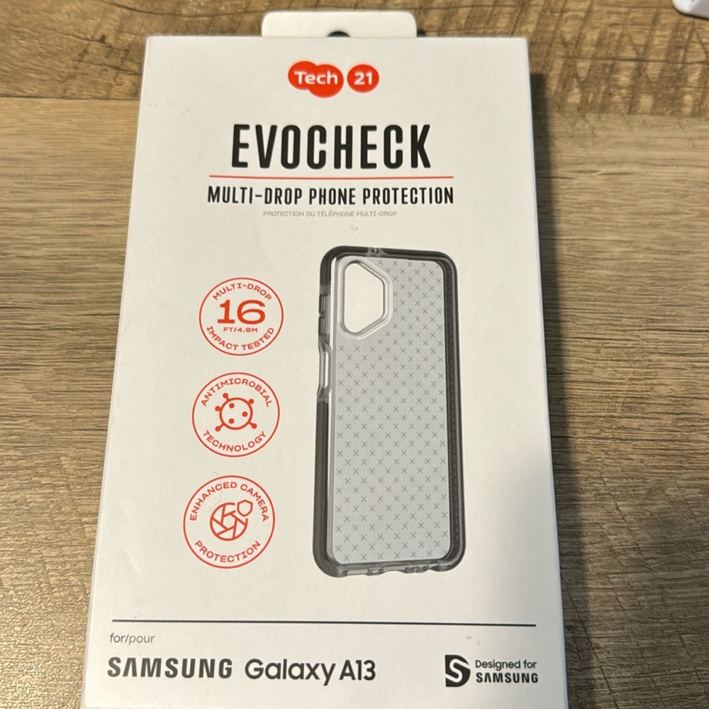 NEW Tech21 EvoCheck Phone Protection Case for Samsung Galaxy A13 -Smoky Black